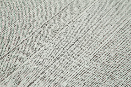Vintage Flatweave Bej Eskitme Pamuk Yün El Dokuma Halısı 204x298 Agacan