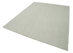 Vintage Flatweave Bej Eskitme Pamuk Yün El Dokuma Halısı 212x272 Agacan