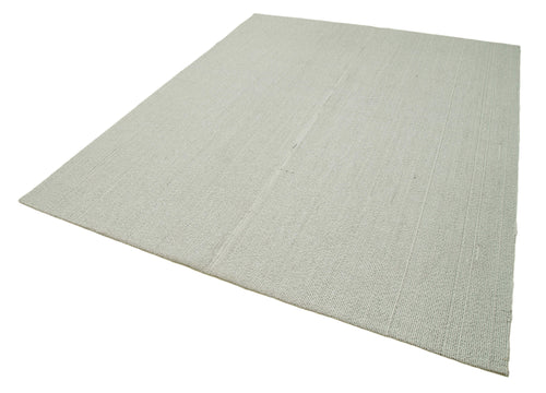 Vintage Flatweave Bej Eskitme Pamuk Yün El Dokuma Halısı 212x272 Agacan