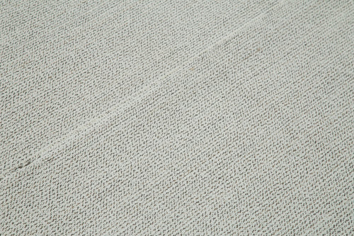 Vintage Flatweave Bej Eskitme Pamuk Yün El Dokuma Halısı 212x272 Agacan