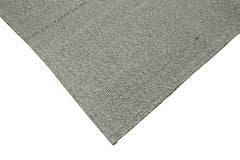 Vintage Flatweave Gri Eskitme Pamuk Yün El Dokuma Halısı 194x289 Agacan