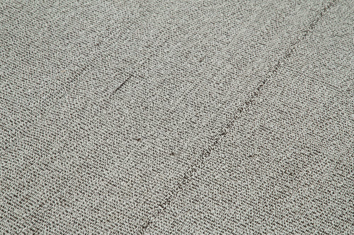 Vintage Flatweave Gri Eskitme Pamuk Yün El Dokuma Halısı 194x289 Agacan