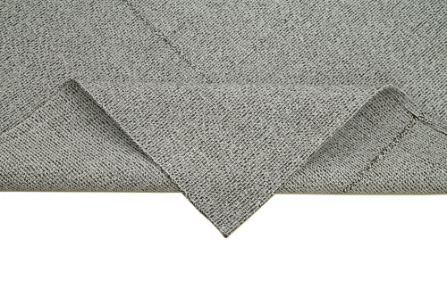 Vintage Flatweave Gri Eskitme Pamuk Yün El Dokuma Halısı 194x289 Agacan