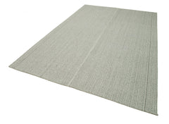 Vintage Flatweave Bej Eskitme Pamuk Yün El Dokuma Halısı 204x306 Agacan