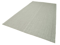 Vintage Flatweave Bej Eskitme Pamuk Yün El Dokuma Halısı 204x362 Agacan