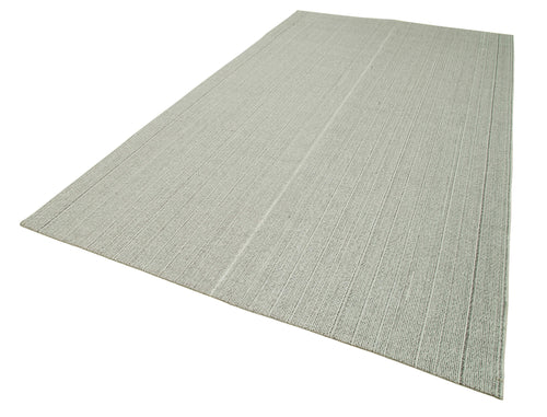 Vintage Flatweave Bej Eskitme Pamuk Yün El Dokuma Halısı 204x362 Agacan