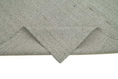 Vintage Flatweave Gri Eskitme Pamuk Yün El Dokuma Halısı 214x303 Agacan