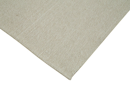 Vintage Flatweave Bej Eskitme Pamuk Yün El Dokuma Halısı 212x333 Agacan