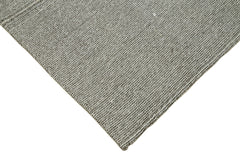 Vintage Flatweave Gri Eskitme Pamuk Yün El Dokuma Halısı 236x286 Agacan