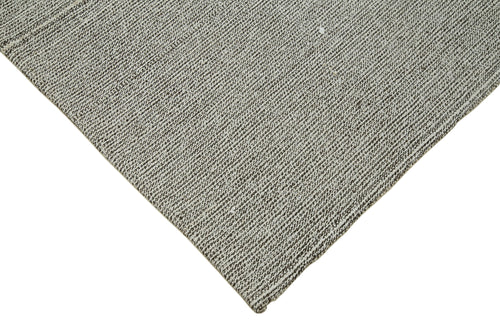 Vintage Flatweave Gri Eskitme Pamuk Yün El Dokuma Halısı 236x286 Agacan