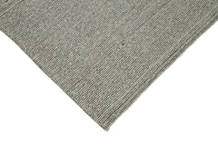 Vintage Flatweave Gri Eskitme Pamuk Yün El Dokuma Halısı 236x282 Agacan