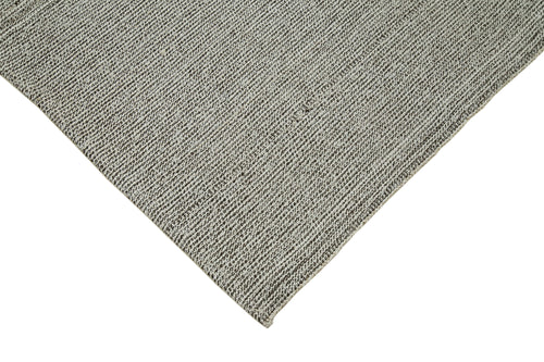 Vintage Flatweave Gri Eskitme Pamuk Yün El Dokuma Halısı 236x282 Agacan