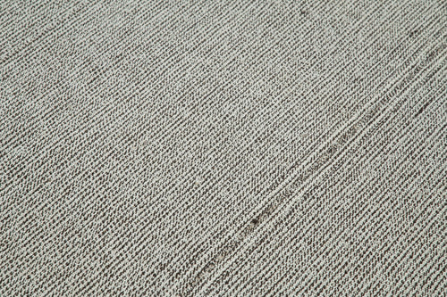 Vintage Flatweave Gri Eskitme Pamuk Yün El Dokuma Halısı 236x282 Agacan