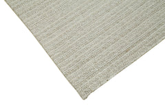 Vintage Flatweave Bej Eskitme Pamuk Yün El Dokuma Halısı 210x305 Agacan