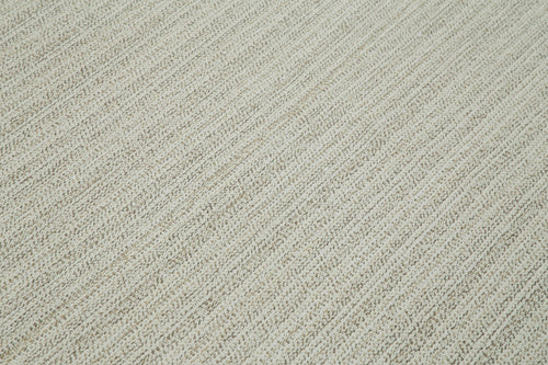 Vintage Flatweave Bej Eskitme Pamuk Yün El Dokuma Halısı 210x305 Agacan