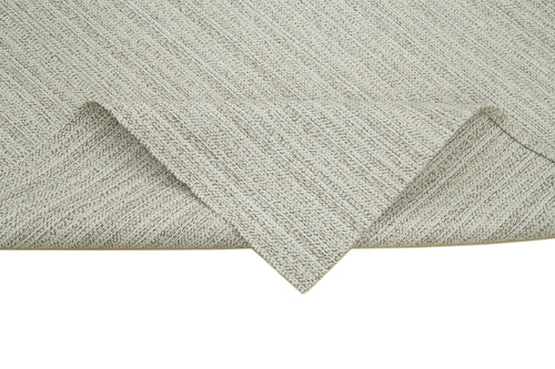 Vintage Flatweave Bej Eskitme Pamuk Yün El Dokuma Halısı 210x305 Agacan