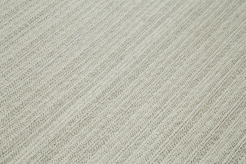 Vintage Flatweave Bej Eskitme Pamuk Yün El Dokuma Halısı 211x320 Agacan