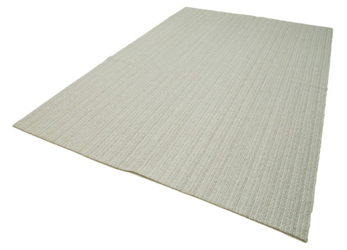 Vintage Flatweave Bej Eskitme Pamuk Yün El Dokuma Halısı 211x328 Agacan