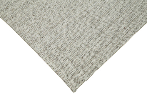 Vintage Flatweave Bej Eskitme Pamuk Yün El Dokuma Halısı 211x328 Agacan
