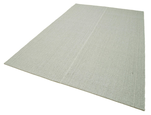Vintage Flatweave Bej Eskitme Pamuk Yün El Dokuma Halısı 205x306 Agacan