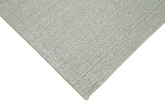 Vintage Flatweave Bej Eskitme Pamuk Yün El Dokuma Halısı 204x285 Agacan
