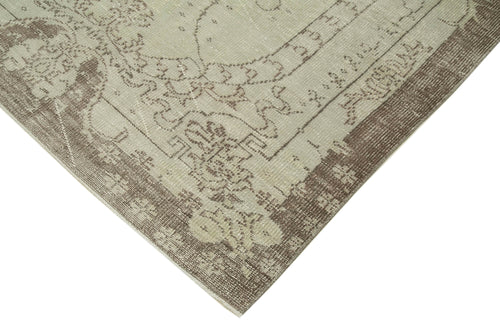 Vintage Bej Eskitme Pamuk Yün El Dokuma Halısı 170x277 Agacan