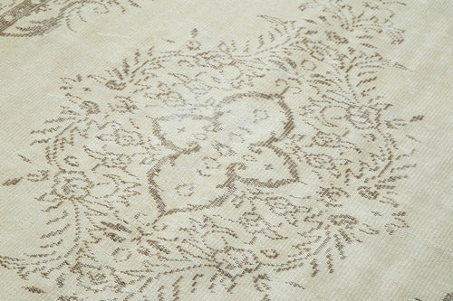 Vintage Bej Eskitme Pamuk Yün El Dokuma Halısı 171x281 Agacan