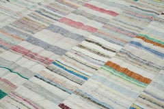 Kırk Yama Bej Patchwork Pamuk Yün El Dokuma Halısı 305x408 Agacan