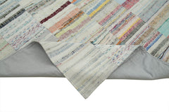Kırk Yama Bej Patchwork Pamuk Yün El Dokuma Halısı 305x408 Agacan
