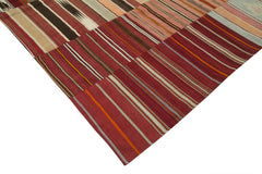 Kırk Yama Pembe Patchwork Pamuk Yün El Dokuma Halısı 305x404 Agacan