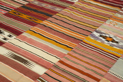 Kırk Yama Pembe Patchwork Pamuk Yün El Dokuma Halısı 305x404 Agacan