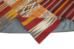 Kırk Yama Pembe Patchwork Pamuk Yün El Dokuma Halısı 305x404 Agacan