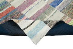 Kırk Yama Gri Patchwork Pamuk Yün El Dokuma Halısı 158x260 Agacan