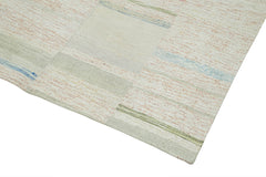 Kırk Yama Bej Patchwork Pamuk Yün El Dokuma Halısı 130x210 Agacan
