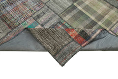 Kırk Yama Gri Patchwork Pamuk Yün El Dokuma Halısı 330x411 Agacan