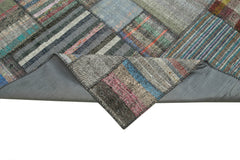 Kırk Yama Gri Patchwork Pamuk Yün El Dokuma Halısı 332x412 Agacan