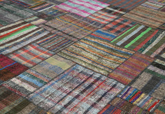 Kırk Yama Gri Patchwork Pamuk Yün El Dokuma Halısı 330x401 Agacan