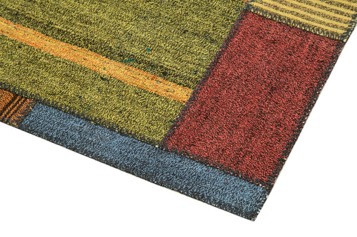 Kırk Yama Gri Patchwork Pamuk Yün El Dokuma Halısı 83x221 Agacan
