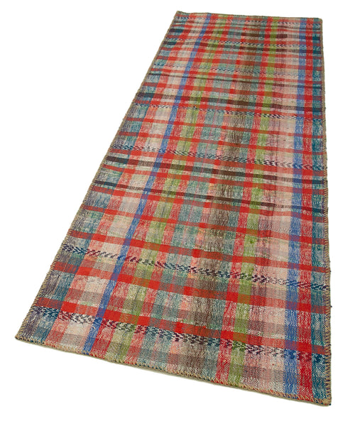 Kırk Yama Gri Patchwork Pamuk Yün El Dokuma Halısı 90x268 Agacan