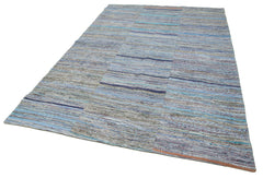 Kırk Yama Gri Patchwork Pamuk Yün El Dokuma Halısı 197x300 Agacan