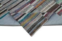 Kırk Yama Gri Patchwork Pamuk Yün El Dokuma Halısı 346x466 Agacan