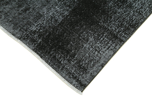 Overdyed Vintage Siyah Eskitme Pamuk Yün El Dokuma Halısı 85x306 Agacan