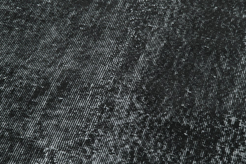 Overdyed Vintage Siyah Eskitme Pamuk Yün El Dokuma Halısı 85x306 Agacan