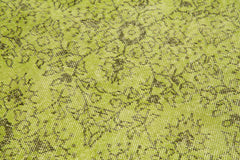 Overdyed Vintage Yeşil Eskitme Pamuk Yün El Dokuma Halısı 81x280 Agacan