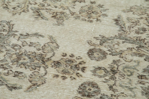 Overdyed Vintage Beyaz Eskitme Pamuk Yün El Dokuma Halısı 90x301 Agacan