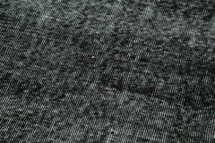 Overdyed Vintage Siyah Eskitme Pamuk Yün El Dokuma Halısı 90x292 Agacan