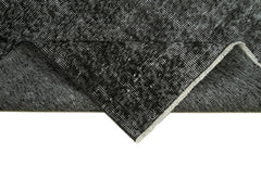 Overdyed Vintage Siyah Eskitme Pamuk Yün El Dokuma Halısı 90x292 Agacan