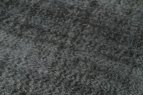 Overdyed Vintage Siyah Eskitme Pamuk Yün El Dokuma Halısı 92x328 Agacan