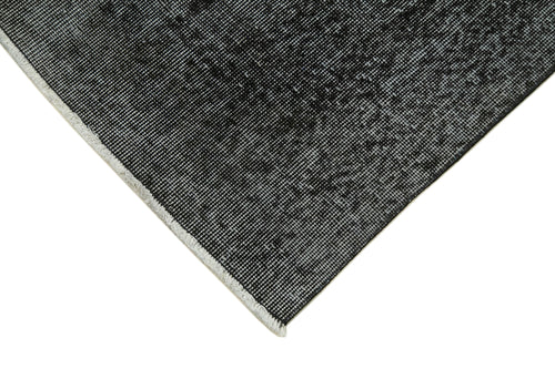 Overdyed Vintage Siyah Eskitme Pamuk Yün El Dokuma Halısı 89x314 Agacan