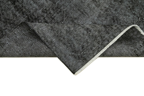 Overdyed Vintage Siyah Eskitme Pamuk Yün El Dokuma Halısı 89x314 Agacan